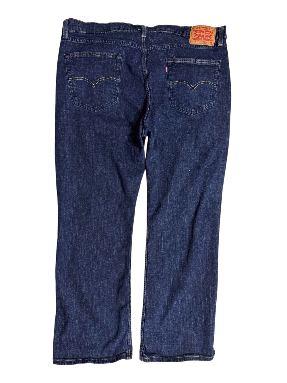 Levi’s 511 blue denim jeans slim fit sit low on the waist narrow leg sz 42 x 34